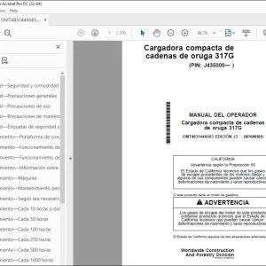 Manual del Operador John Deere Cargadora Compacta 317G PDF