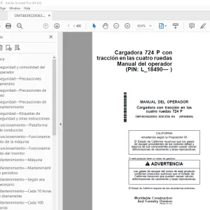 John Deere Cargadora 724 P MANUAL DEL OPERADOR PDF