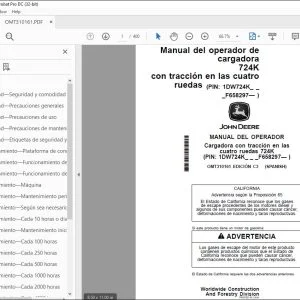 John Deere Cargadora cuatro ruedas 724K MANUAL DEL OPERADOR PDF