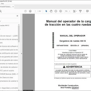 John Deere Cargadora de ruedas 444 G MANUAL DEL OPERADOR PDF