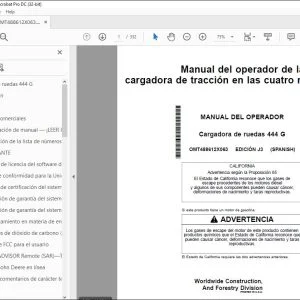 Manual del Operador John Deere Cargadora de Ruedas 444 G PDF