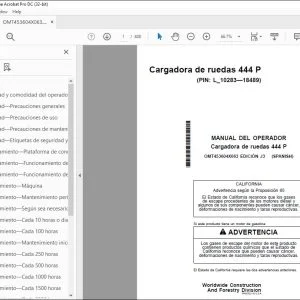 John Deere Cargadora de ruedas 444 P MANUAL DEL OPERADOR PDF