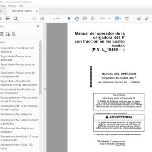 Manual del Operador John Deere Cargadora de Ruedas 444 P PDF