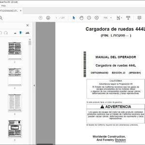 John Deere Cargadora de ruedas 444L MANUAL DEL OPERADOR PDF
