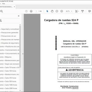 John Deere Cargadora de ruedas 524 P MANUAL DEL OPERADOR PDF