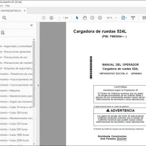 John Deere Cargadora de ruedas 524L MANUAL DEL OPERADOR PDF