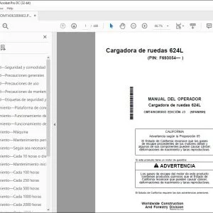 John Deere Cargadora de ruedas 624L MANUAL DEL OPERADOR PDF