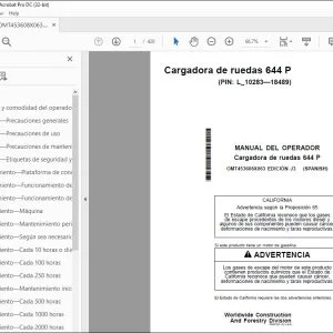 John Deere Cargadora de ruedas 644 P MANUAL DEL OPERADOR PDF