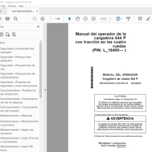 Manual del Operador John Deere Cargadora de Ruedas 644 P PDF
