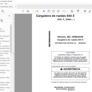 John Deere Cargadora de ruedas 644 X MANUAL DEL OPERADOR - PDF DOWNLOAD