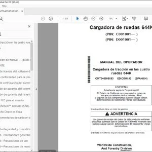 John Deere Cargadora de ruedas 644K MANUAL DEL OPERADOR PDF