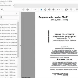 John Deere Cargadora de ruedas 724 P MANUAL DEL OPERADOR PDF