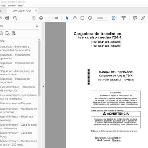 John Deere Cargadora de ruedas 724K MANUAL DEL OPERADOR PDF
