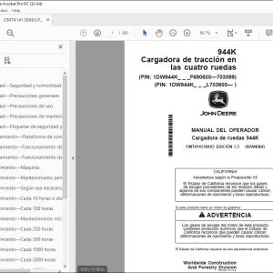 John Deere Cargadora de ruedas 944K MANUAL DEL OPERADOR PDF