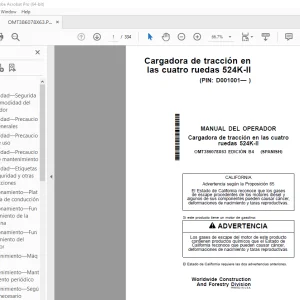 Manual del Operador John Deere Cargadora de Tracción 524K-II PDF