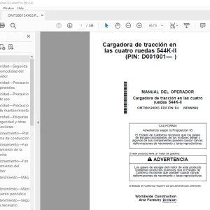 John Deere Cargadora de tracción 544K-II MANUAL DEL OPERADOR PDF
