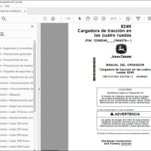 John Deere Cargadora cuatro ruedas 824K MANUAL DEL OPERADOR PDF