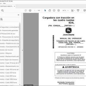John Deere Cargadora de tracción 824L MANUAL DEL OPERADOR PDF