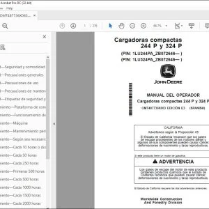 John Deere Cargadoras compactas 244 P y 324 P MANUAL DEL OPERADOR PDF