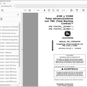John Deere Cargadoras TMC 410K y 310SK MANUAL DEL OPERADORPDF