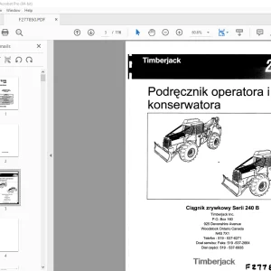 John Deere Ciagnik zrywkowy Serii 240B Podrecznik operatora i konserwatora PDF