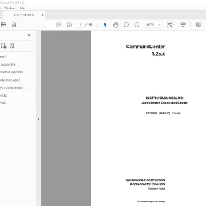 John Deere CommandCenter 1.25.x INSTRUKCJA OBSŁUGI F075326 - PDF DOWNLOAD