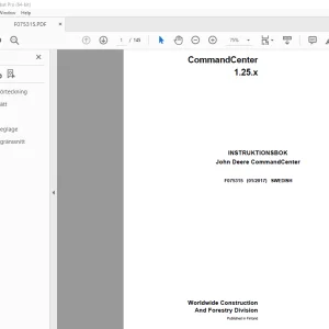 John Deere CommandCenter 1.25.x INSTRUKTIONSBOK F075315 - PDF DOWNLOAD