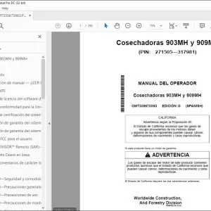 John Deere Cosechadoras 903MH y 909MH MANUAL DEL OPERADOR PDF