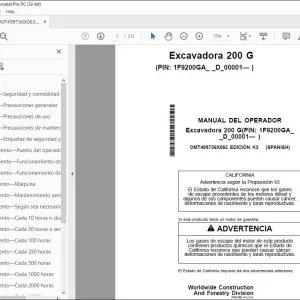 John Deere Excavadora 200 G MANUAL DEL OPERADOR PDF
