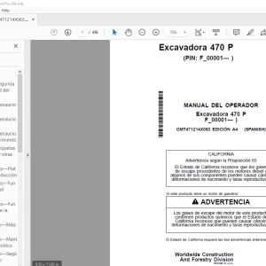 John Deere Excavadora 470 P MANUAL DEL OPERADOR OMT471214X063 PDF