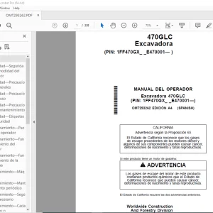 John Deere Excavadora 470GLC MANUAL DEL OPERADOR OMT293262 - PDF DOWNLOAD