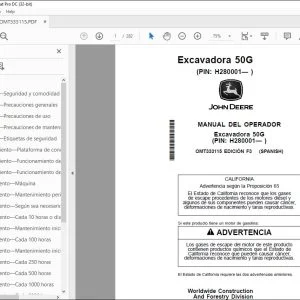 John Deere Excavadora 50G MANUAL DEL OPERADOR OMT333115 - PDF DOWNLOAD