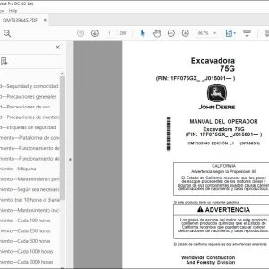 John Deere Excavadora 75G MANUAL DEL OPERADOR OMT339645 - PDF DOWNLOAD