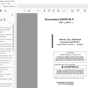 John Deere Excavadora EDPR145 P MANUAL DEL OPERADOR - PDF DOWNLOAD