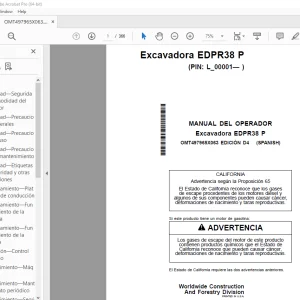John Deere Excavadora EDPR38 P MANUAL DEL OPERADOR - PDF DOWNLOAD