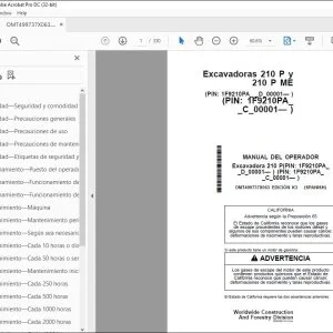 John Deere Excavadoras 210 P y 210 P ME MANUAL DEL OPERADOR PDF