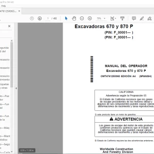 John Deere Excavadoras 670 y 870 P MANUAL DEL OPERADOR PDF