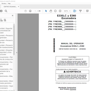 John Deere Excavadoras E330LC y E360 MANUAL DEL OPERADOR - PDF DOWNLOAD
