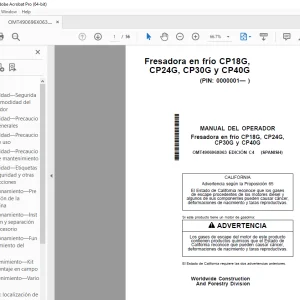 John Deere Fresadora CP18G, CP24G, CP30G y CP40G MANUAL DEL OPERADOR PDF