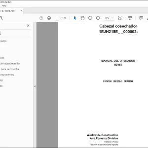 John Deere H215E Cabezal cosechador MANUAL DEL OPERADOR F674308 PDF