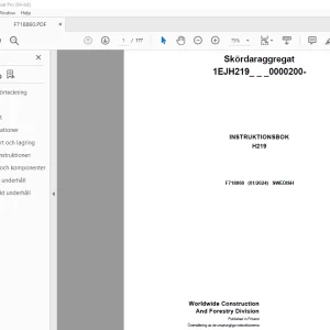 John Deere H219 Skördaraggregat INSTRUKTIONSBOK F718860 - PDF DOWNLOAD