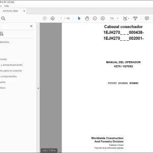 John Deere H270 / H270X2 Cabezal cosechador MANUAL DEL OPERADOR PDF