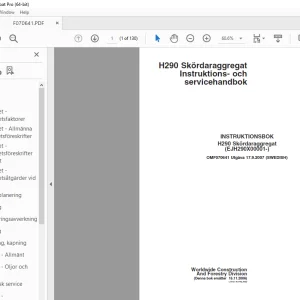 John Deere H290 Skordaraggregat INSTRUKTIONSBOK OMF070641 PDF