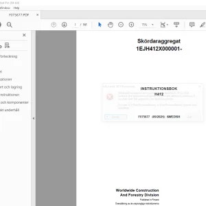 John Deere H412 Skördaraggregat INSTRUKTIONSBOK F075677 PDF