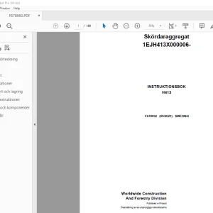 John Deere H413 Skördaraggregat INSTRUKTIONSBOK F678992 PDF