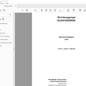 John Deere H415 Skördaraggregat Bruksanvisning (F679014) PDF Download
