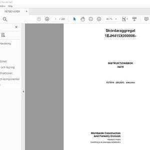 John Deere H415 Skördaraggregat INSTRUKTIONSBOK F679014 - PDF DOWNLOAD
