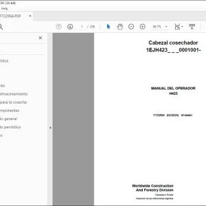 John Deere H423 Cabezal cosechador MANUAL DEL OPERADOR F722956 PDF