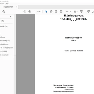 John Deere H423 Skördaraggregat INSTRUKTIONSBOK F722940 - PDF DOWNLOAD
