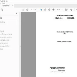 John Deere H424 Cabezal cosechador MANUAL DEL OPERADOR F720099 PDF